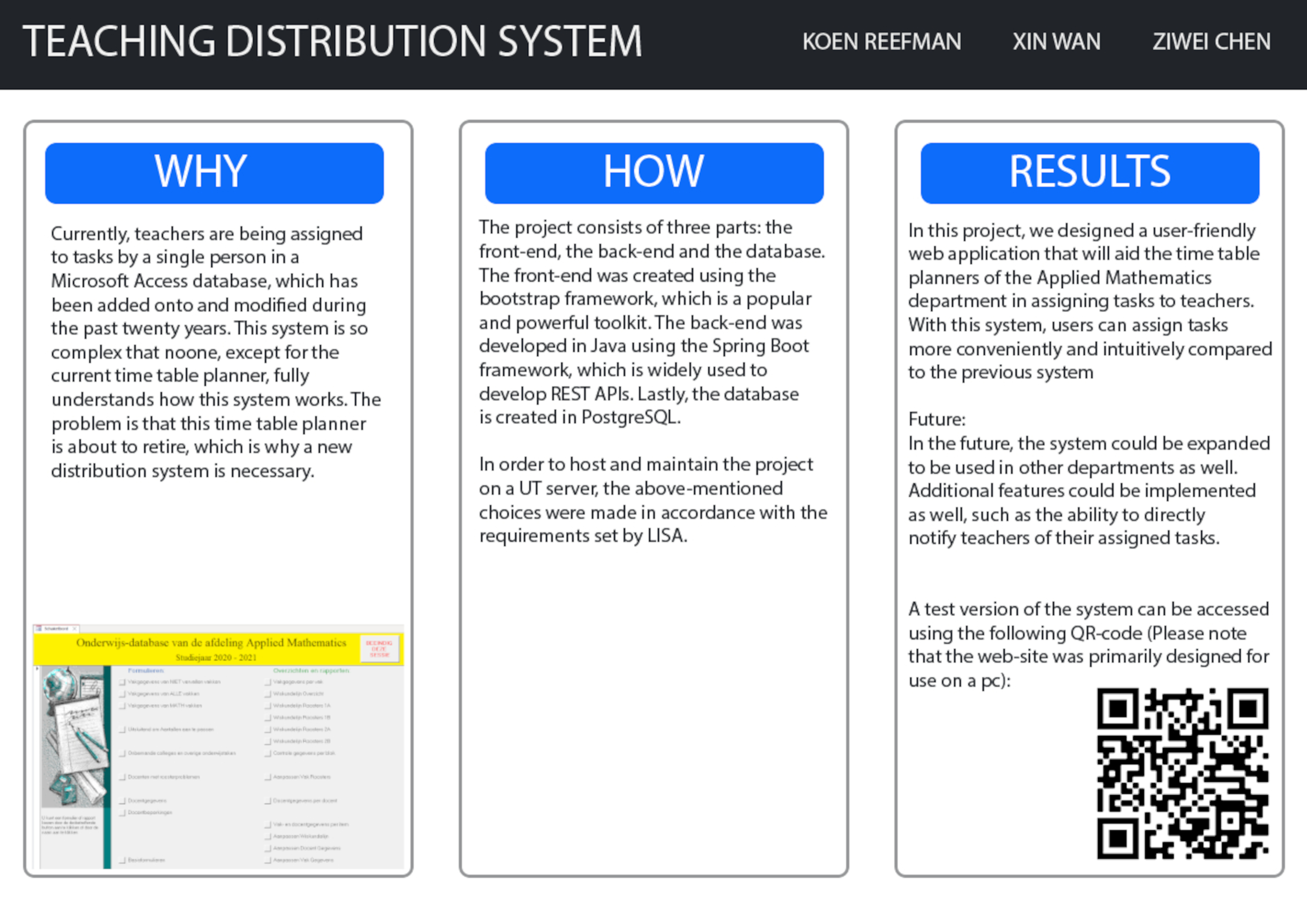 Poster, Teaching Distribution System for the Applied Mathematics department