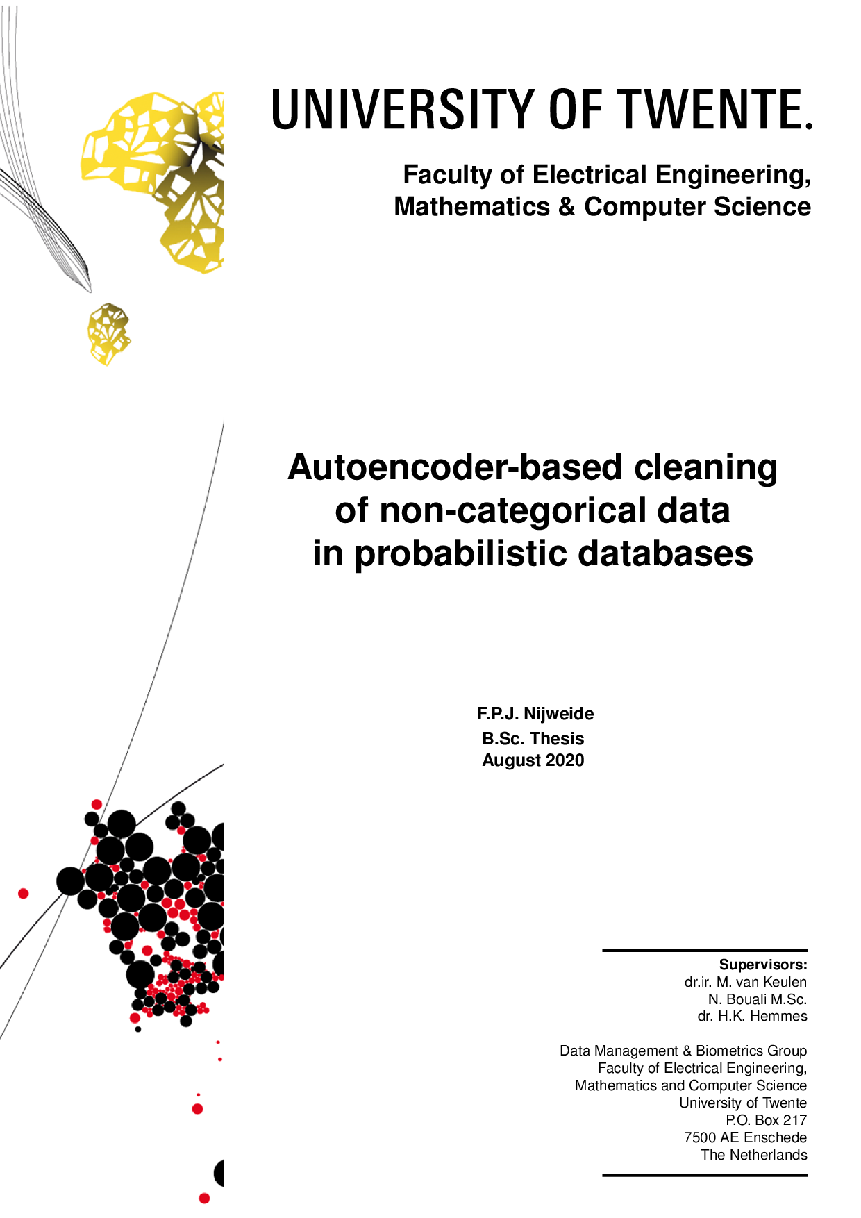 Poster, Autoencoder-based cleaning of non-categorical data in probabilistic databases