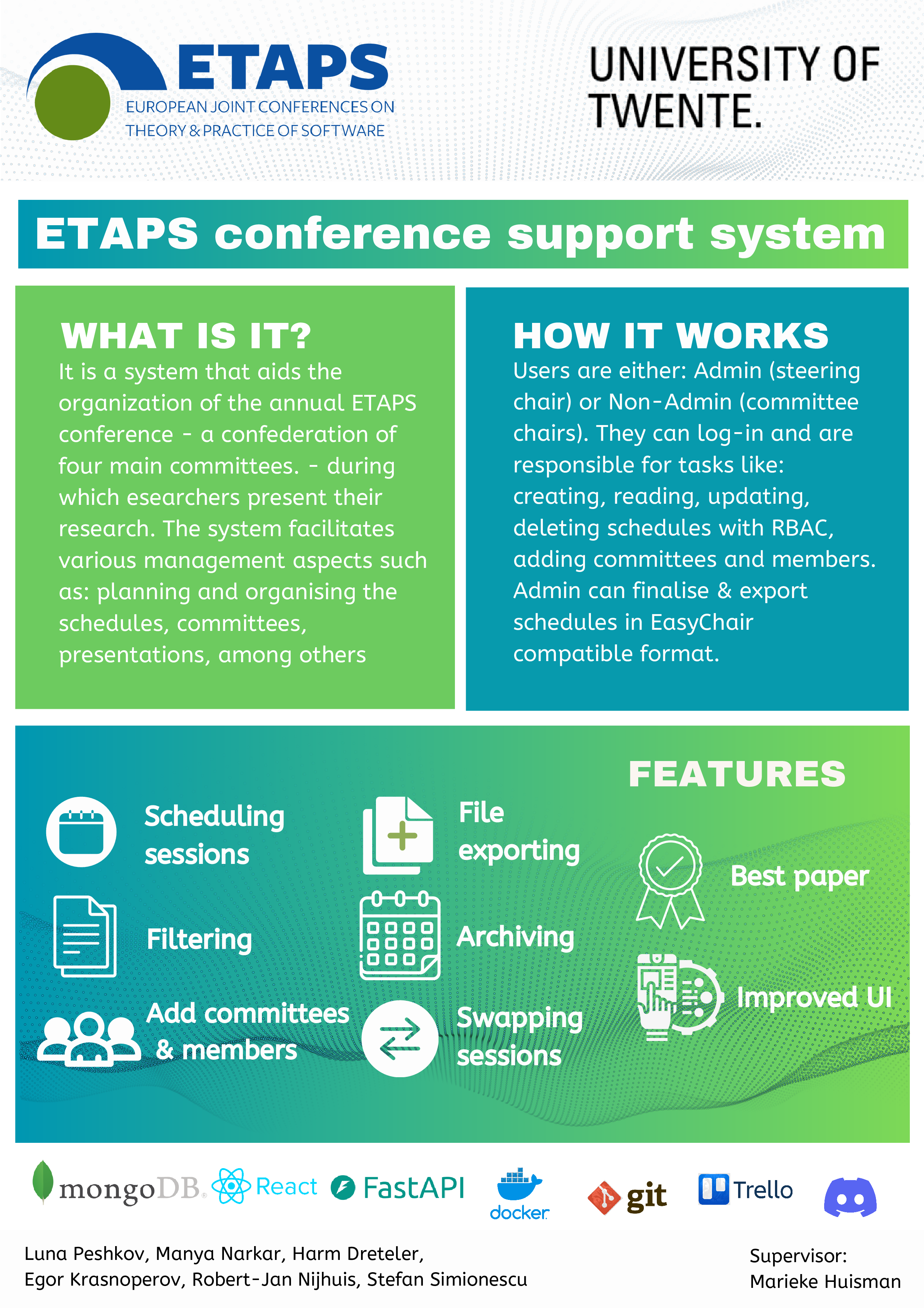 Poster, ETAPS Conference Management System v1.1